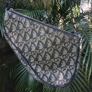 Christian Dior vintage trotter logo saddlebag